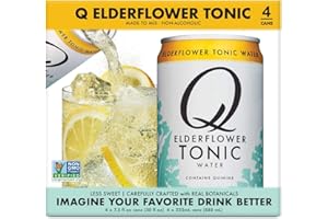Q MIXERS Q Tonic, Tonic Water, Elderflower, 7.5 Oz Cans (Pack of 4)