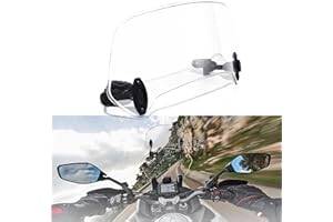 SOPINEKO Universal Motorcycle Windshield Extension Adjustable Spoiler Windscreen Extender for Kawasaki Yamaha Harley Suzuki Buell Triumph Ducati Aprilia(210mm Transparent)