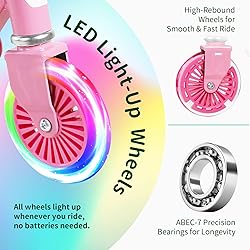 BELEEV Scooters for Kids with Light-Up Wheels