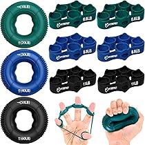 Powerball Metal Power Grippers Professional Grade - 8 weerstanden voor Grip, Pols & Arm Training (50lbs - 400lbs) (Blauw (150lbs