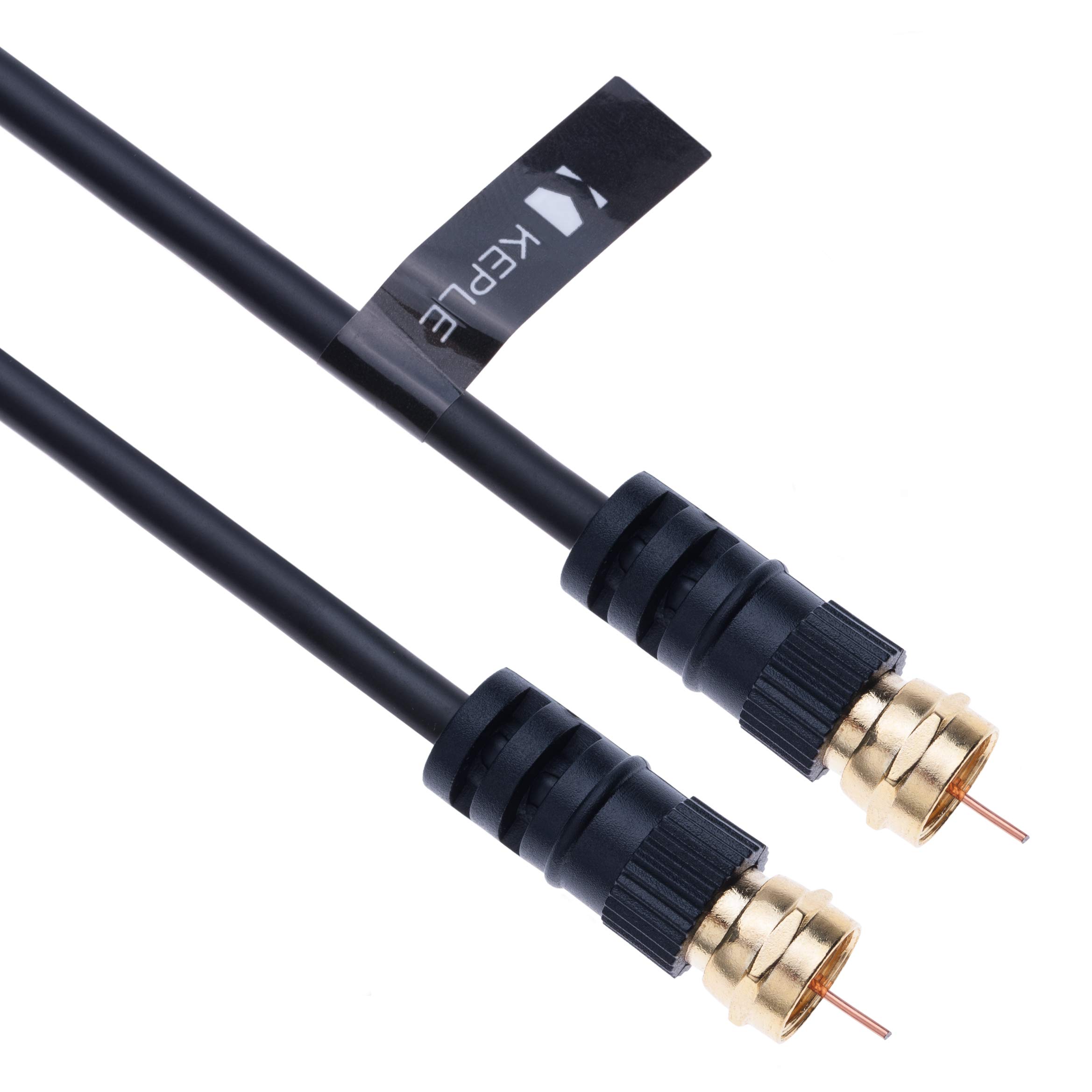 Keple Coaxial Aerial Cable with Male F-F Pin Connectors for TV Satellite Sat Freesat Sky Virgin BT HDTV DVB DVD Radio/Coax Ariel Freeview Lead Television Antenna Cord Broadband – 3 m Black