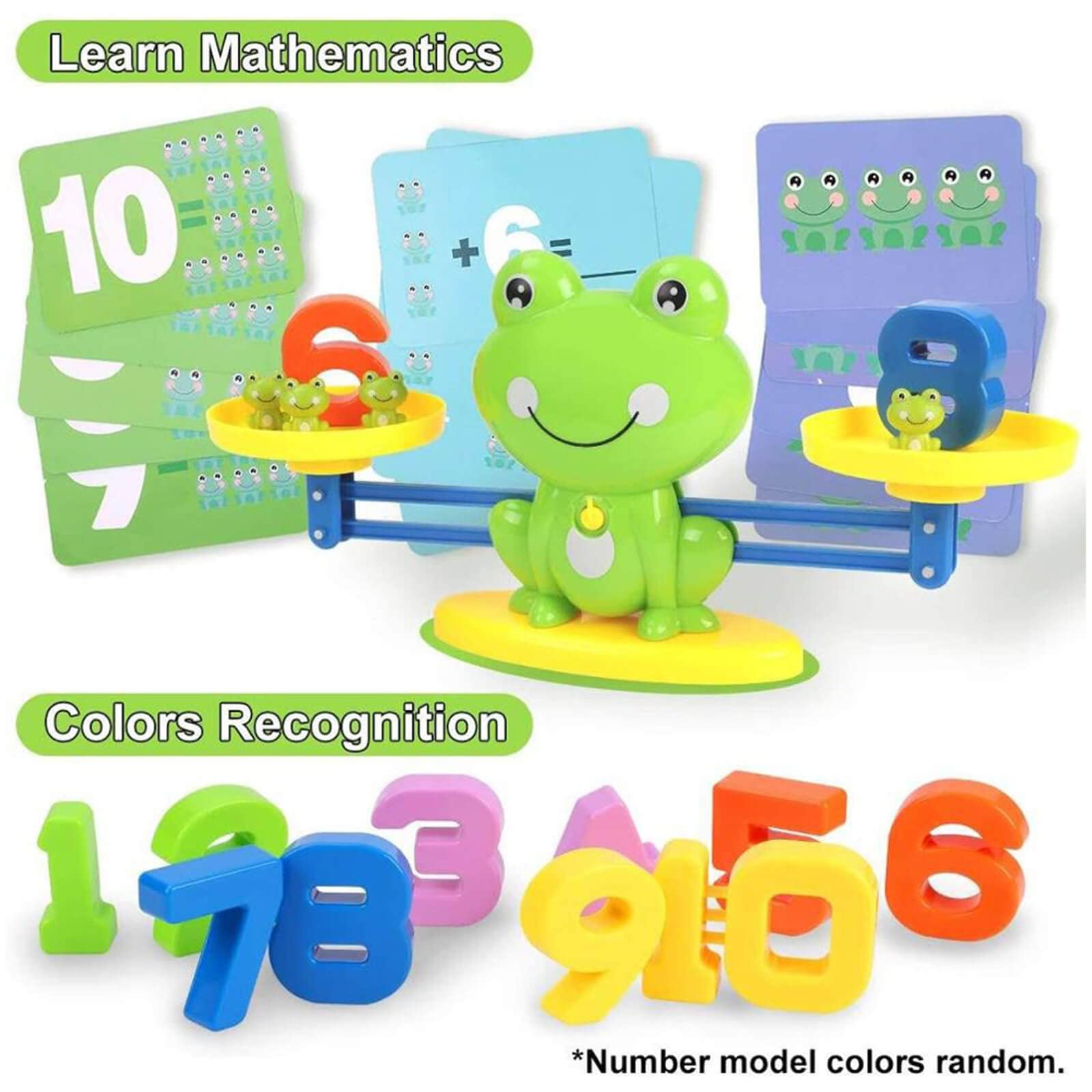 Montessori Counting Toys with Frog Learning Card, Fun Children's Gift Educational Number Toy for Kids Ages 3-5