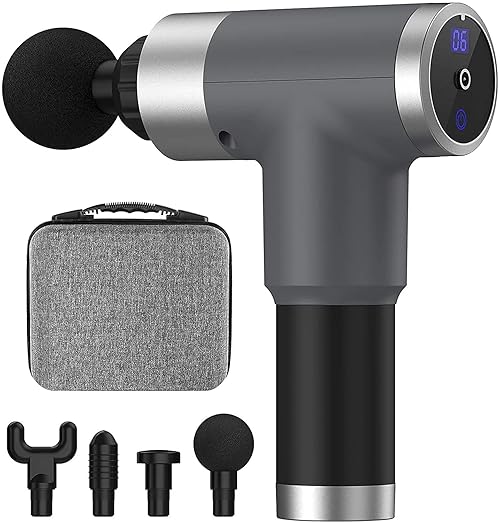 cotsoco Massage Gun Deep Tissue for Pain Relief with 4 Massage Heads & 6 Speeds, Electric Mini Handheld Body Massager for Any Pain Relief, Best Gifts for Dad and Mom