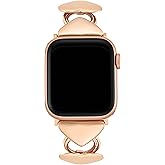 Anne Klein Heart Link Chain Bracelet for Apple Watch Secure, Adjustable, Apple Watch Band Replacement, Fits Most Wrists