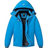 Boys Waterproof Ski Snow Jacket Winter Fleece Lined Warm Coat Hooded Windproof Kids Outerwear