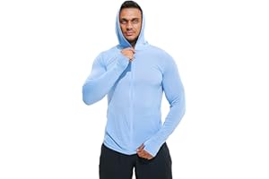 MJHCJH Men's Full Zip UPF 50+ Sun Protection Hoodie Long Sleeve Shirts with Pockets Light Jacket Lightweight Hoodies for Men