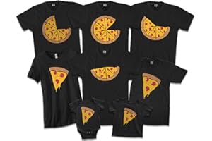 THREADROCK Pizza Pie & Slices | Mom Dad Baby Son Daughter Matching Family Shirts Set