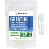 XPRS Nutra Size 5 Empty Capsules - 500 Count Very Small Clear Empty Gelatin Capsules - Pills DIY Capsule Filling - Fillable Pill Gel Caps for Do-It-Yourself Vitamin Supplements