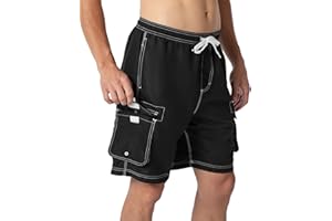 JHMORP Men's Swim Trunks Quick Dry Bathing Suit Swimwear Hawaiian Beach Board Shorts Mesh Lining