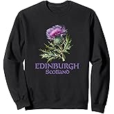 Edinburgh Scotland Watercolor Thistle Sweatshirt