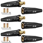 3 Pack LC-40 Welding Leads Quick Connector, Welding Cable Connectors | Male &amp; female Welder Connectors for Welding Machine Accessories, 1/0 and 2/0 Welding Cable Size Capacity, 350 Amps Max Rating