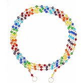 6FT Colorful Crystal Suncatcher Chain Glass Beads Chandelier Window Decor | Colorful Glass Bead Suncatcher Chain 6FT Hanging for Chandelier Window Christmas Wedding Home Party Display Decor