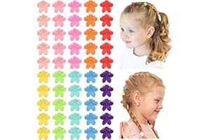 choicbaby 50PCS Baby Hair Clips for Girls 10 Different Variety of Colors Cute Baby Hair Accessories Mini Flower Hair Clip for Infant Fine Hair
