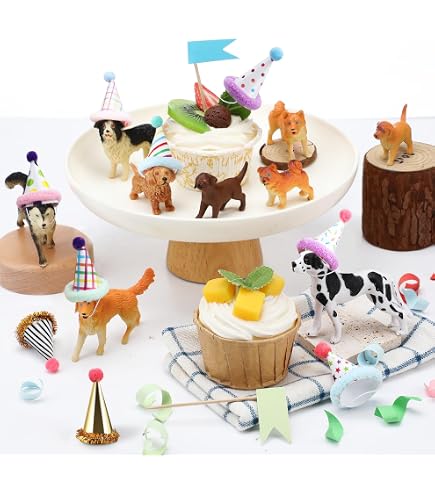 Sratte 24-Piece Mini Cat & Dog Figurine Set - 1" Resin Animals For Crafts, Cake Toppers, And Decor - View #2