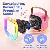 Move2Play Mini Karaoke Machine Kids Pink Pop 20+ Songs 2 Mics Bluetooth view 5