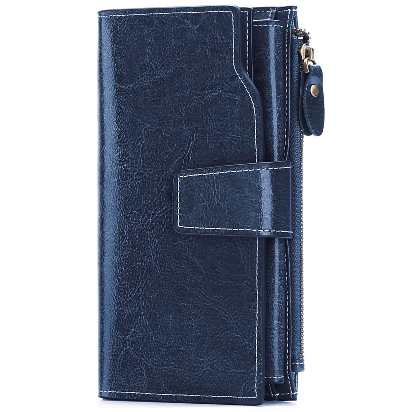 SENDEFN Ladies Purse,Large Capacity Genuine Leather Women's Wallet with Multiple Card Slots