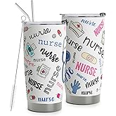 HOMISBES Nurse Gifts for Women - Stainless Steel Nurse Tumbler Cup 20oz - Appreciation Gifts