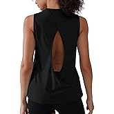 YIPINK Workout Tank Tops for Women Cross Backless Sleeveless Loose Fit Athletic Tops Athletic Yoga Gym Running Shirts