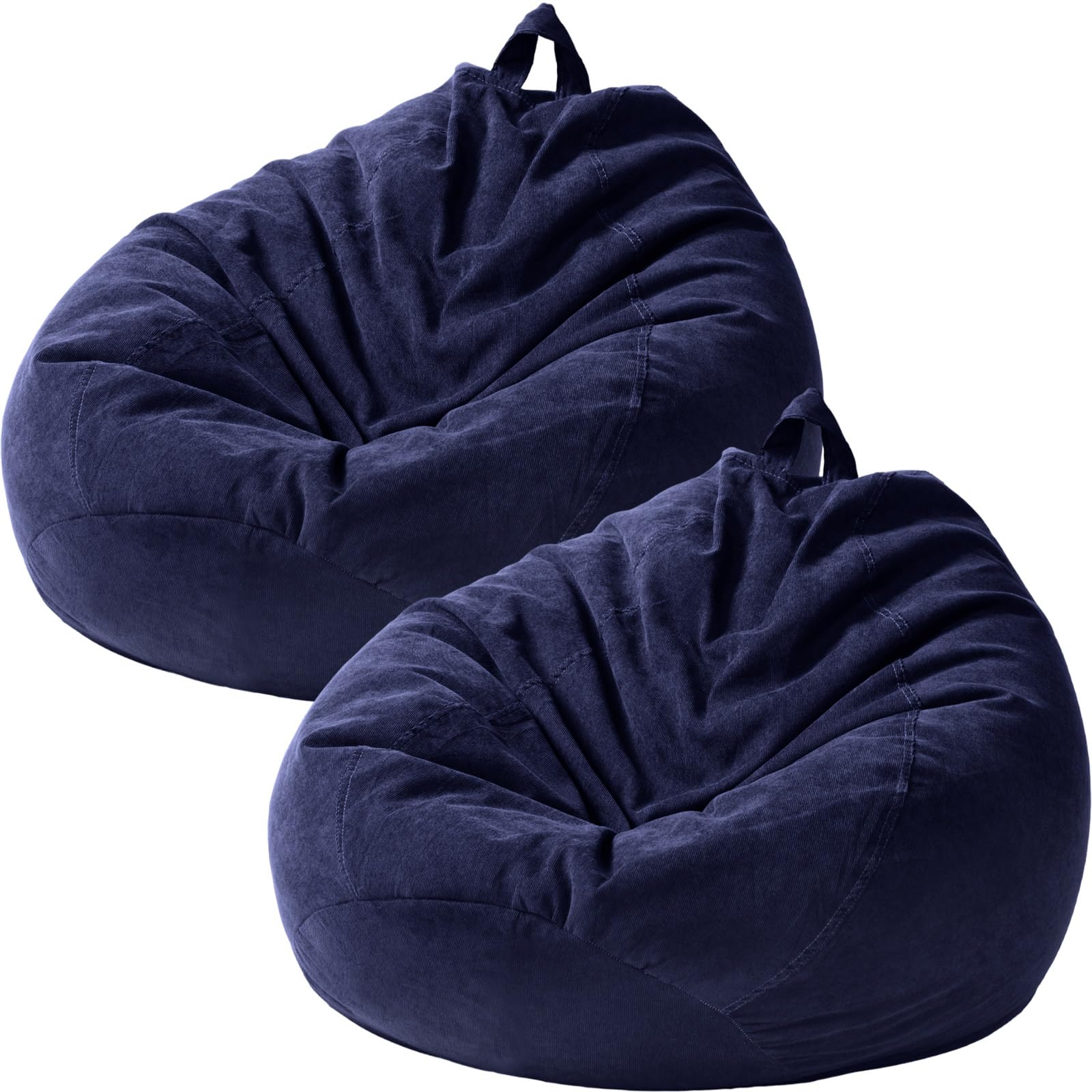 Photo 1 of Tranqun 2 Pcs Bean Bag Cover Chair Cover Soft Corduroy Stuffed Animal Bean Bag Storage for Adults Indoor Bedroom Organizing Plush Toys(200l,Blue)