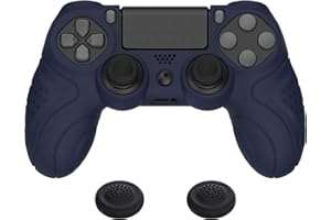 PlayVital Guardian Edition Midnight Blue Soft Anti-Slip Controller Silicone Case Cover for ps4, Rubber Protector Skins with J