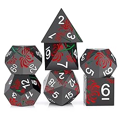 PJOY Metal Dice Set D&D Flower Dice Set DND