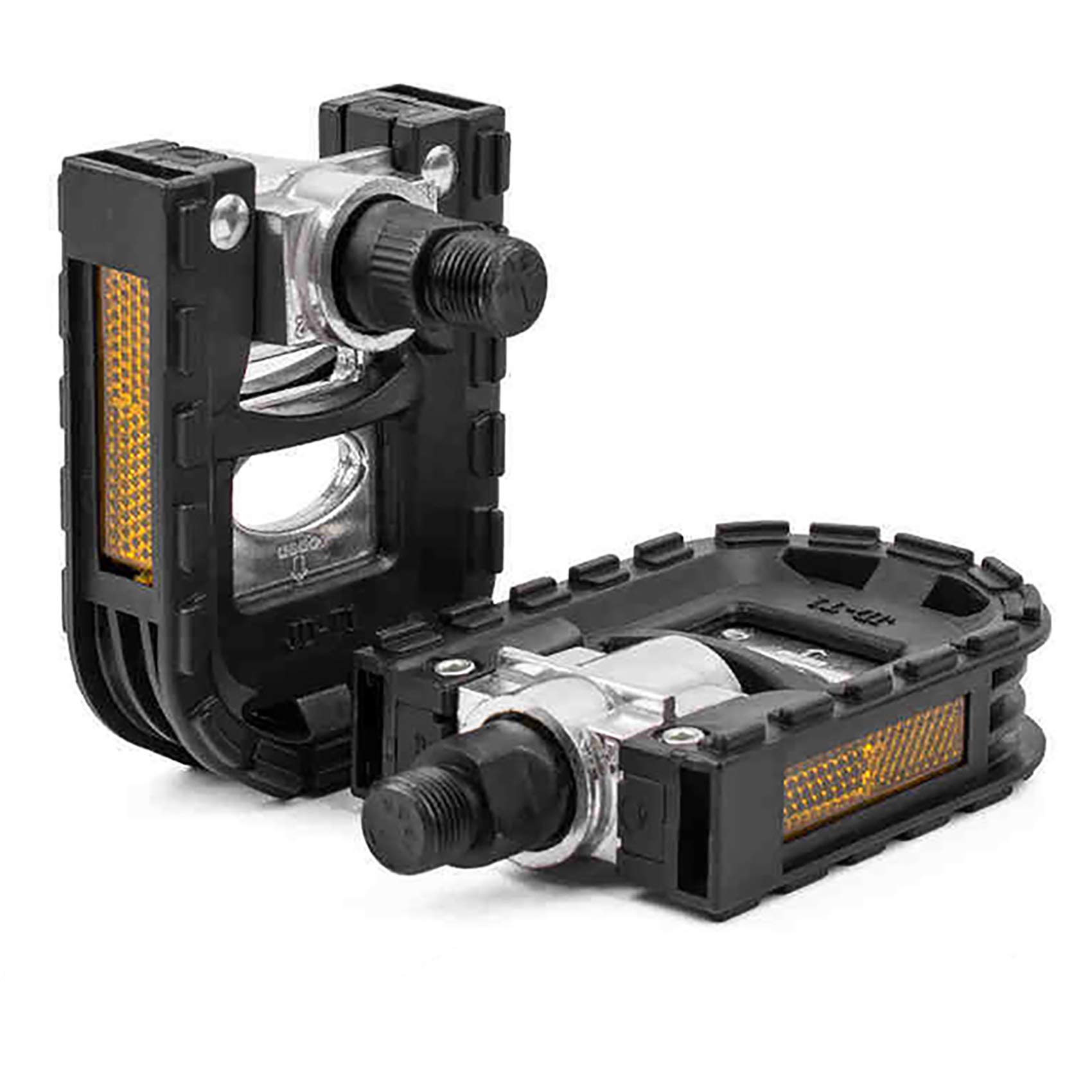 mimzemamz Folding Pedal, for bike with reflectors, bicycle pedals, made of aluminium mountain trekking, city bicycles, accessories, resin