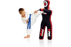 STYLSO Unfilled Wrestling Dummy for Kids – Youth Grappling Dummy BJJ, MMA, Jiu Jitsu & Judo Training Partner – Durable Martial Arts Practice Buddy