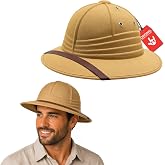 Nicky Bigs Novelties Pith Helmet, Grey Foam Safari Costume Accessory | Grey Foam Pith Helmet with Wide Brim &amp; Band Detail, Safari Explorer Style, One Size Fits Most, Perfect Halloween Accessory