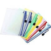 YOKIVE 6 Pack Mesh Zipper Bags, B6 Mesh File Pockets | Plastic Document Pouch, Great for Office Appliances Travel Storage(Multicolor)