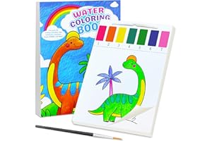 BAOXUE Paint With Water For Toddlers, 24 Pages Watercolor Coloring Book For Kids, Arts And Crafts For Kids 4-8, Travel Activities, Stocking Stuffers For Kids - Dinosaurs