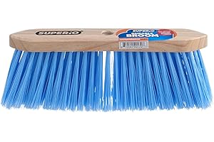 Refill Head for Kitchen and Home Broom - Heavy Duty Easy Sweeping Dust and Wisp Floors and Corners (Blue- Synthetic)