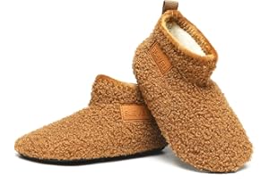 SLEVEL Comfort Toddler Slippers Lightweight Little Kids Indoor Non Slip Grip Around The House Home Shoes for Boys Girls