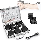 Goodtar Hot Stones Massage Warmer Kit, 14 PCS Hot Stones Massage Set and Heater Kit, Electric Rocks Basalt Stone Massager for Professional Therapy/Home SPA Use 110V (Small Size)