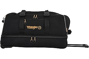 Wrangler Unisex Compass Rolling Travel Duffel Bag Luggage- Suitcase