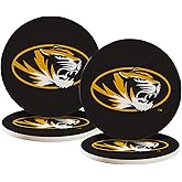 Desert Cactus University of Missouri Circle Ceramic Coasters 4 Pack Mizzou Tigers Absorbent Drink Coasters with Cork Backing (Design A)