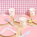 PARTY GO 50 Pink 9 Inch Paper Plates Disposable Party Supplies view 4