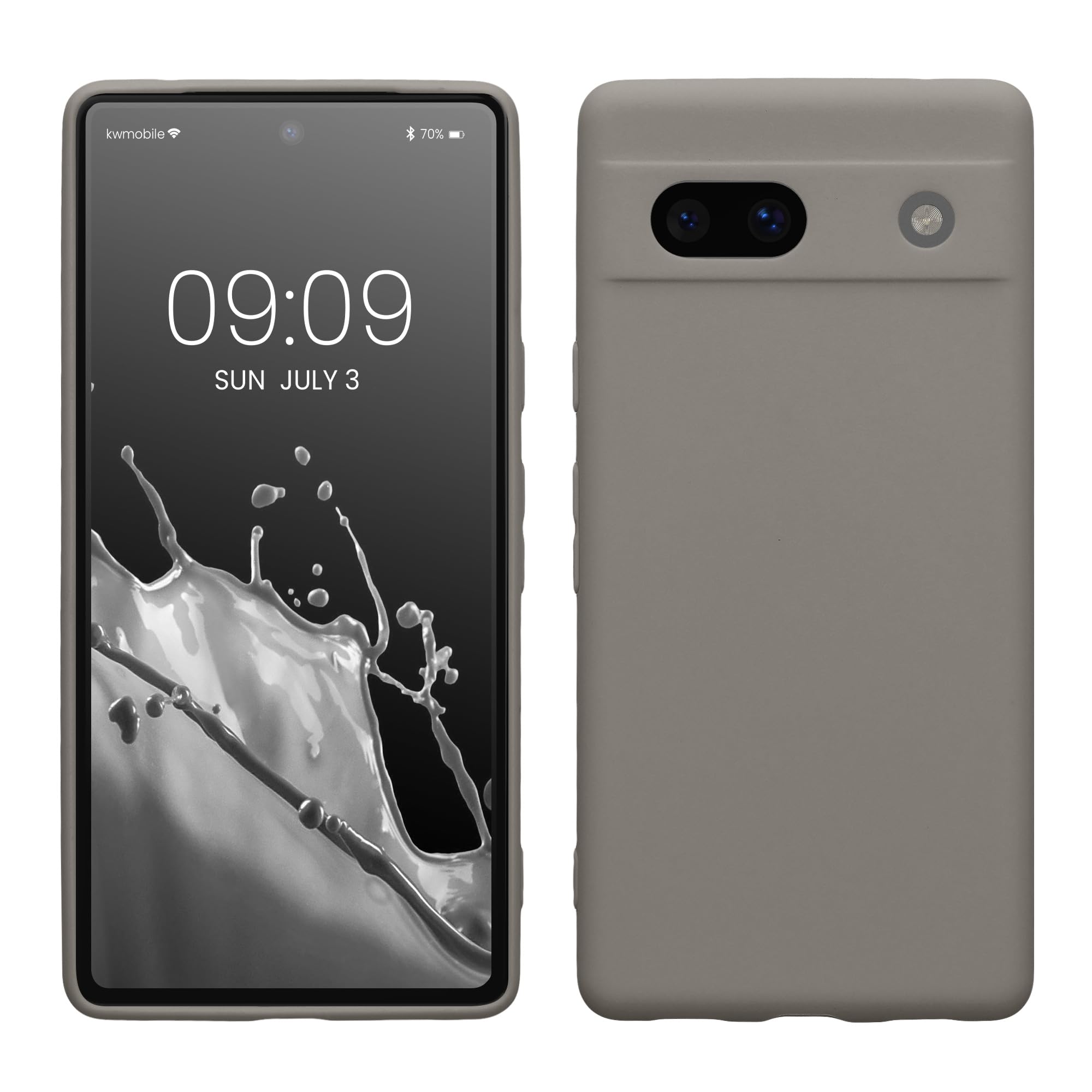 kwmobile Case for Google Pixel 7a Case - Protective Slim TPU Phone Cover - Soft Matte Finish - Stone Dust