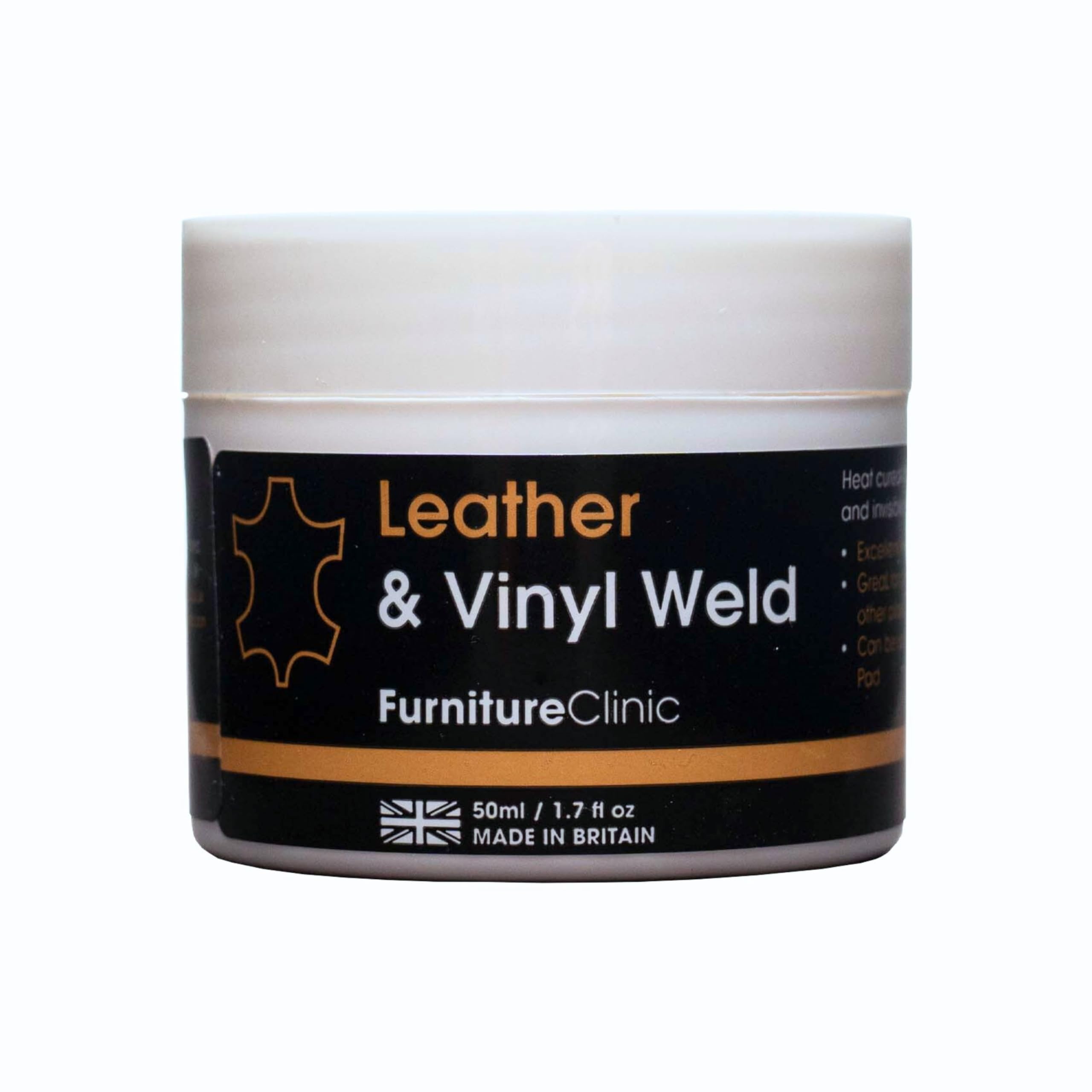 Leather & Vinyl Weld 50ml - Heat Cured, Flexible Filler Used for a Quick and Invisible Repair in Leather