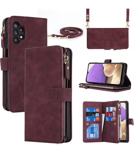 Punkcase Custodia A Portafoglio Per Galaxy Note 10 Con Tracolla - Design Sparkle Elegante In Pelle PU, Supporto E Slot Per Carte, Protezione 360° Antiurto, Viola - 5