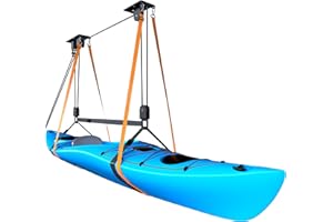 TRUSOON Kayak Hoist, Heavy Duty Kayak Pulley System for Garage Ceiling, Hold Up to 150 lbs Capacity, Canoe Garage Lift Storage System, Fit 10-18 Foot Ceilings, Black