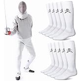 5 Pairs Fencing Socks for Men Youth Novelty Christmas Fencer Gifts | Fencing Knee High Socks, Cotton Protective Fencing Gear Stockings, Epee Sabre and Foil Gifts, Christmas Stocking Suffers