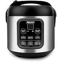 Aroma Housewares ARC-994SB Rice & Grain Cooker Slow Cook, Steam, Oatmeal, Risotto, 8-cup cooked/4-cup uncooked/2Qt, Stainless