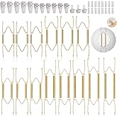 Tetutor 14 pcs Plate Hangers for The Wall, 4/6/8/10/12 Inch Invisible Decorative Wall Plate Hangers, Stainless Steel Plates W