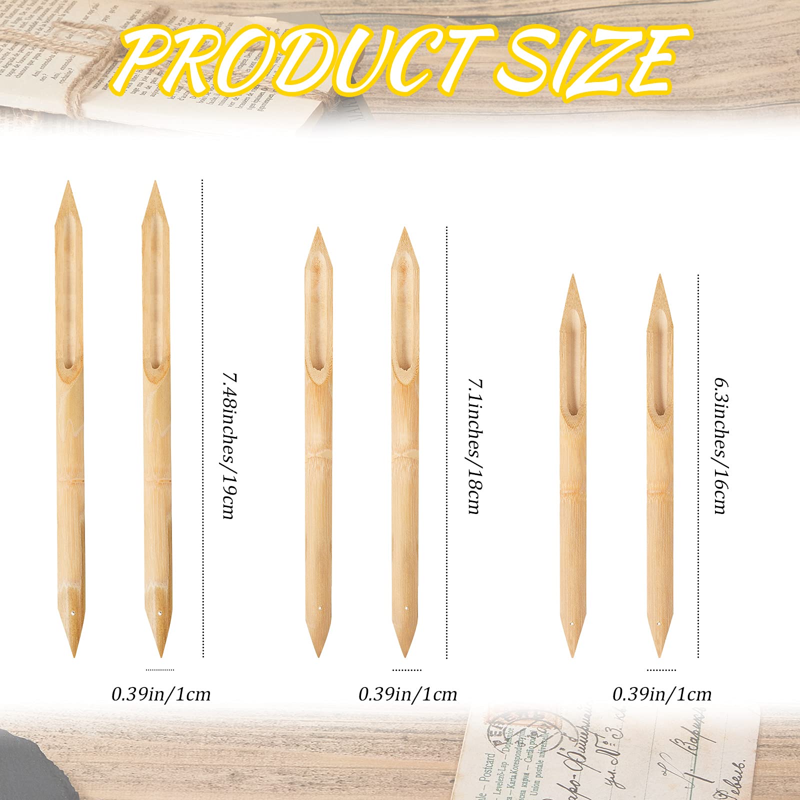 Tenare 6 Pcs Bamboo Reed Pens Double Head Pottery Supplies Wooden Pens Polymer Clay Tools Pottery Ceramic Shaping Tools for DIY Ceramics Clay Sculpture, Small, Medium, Large