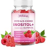 Mchokuu Myo-Inositol & D-Chiro Inositol Gummies, Ideal 40:1 Ratio Supplement for Women 2000mg 50mg with Vitamin D3 B12 for Hormonal Balance & Ovarian Health, Sugar Free, Raspberry Flavor, 60 Count