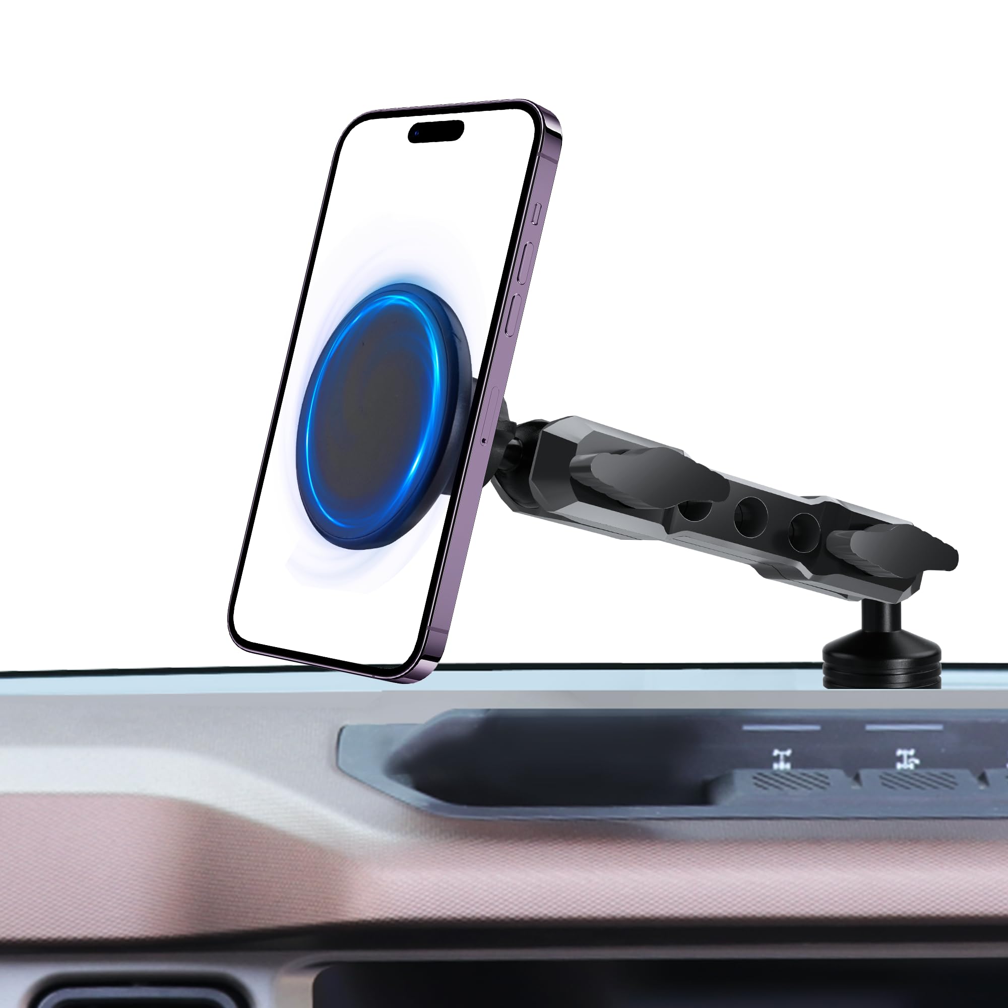 Photo 1 of Phone Mount Holder for Ford Bronco 2021 2022 2023 2024 2025 2/4 Door, MagSafe Phone Mount, Magnetic Phone Holder for iPhone 17 16 15 14 13 12 Series, for Ford Bronco Accessories (Not for Bronco Sport)