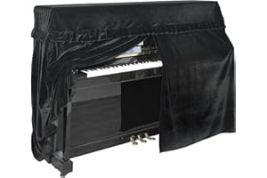 Mooson Upright Piano Cover, Universal Piano Dust Cover, All-inclusive, Light & Luxury, Soft and Premium Glossy Surface, Thickening, Mid-open, High-end Flannel Equipment (Upgrade) (COLOR B)