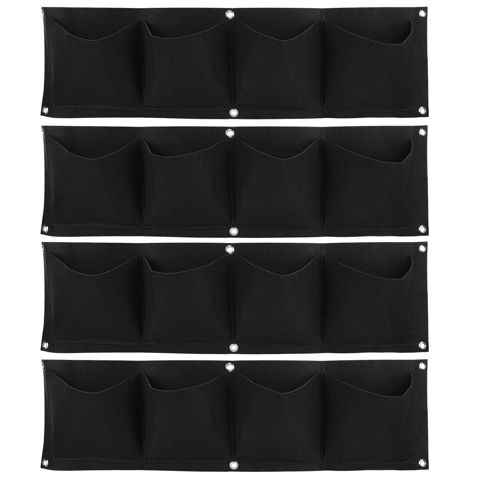 HERCHR Hanging Vertical Garden Wall Planter, 4Pcs 4 Pockets Wall Planting Bags Outdoor Indoor Greening Flower Container for Yards Garden Home Decoration