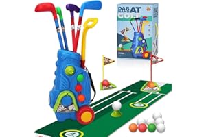 LZZAPJ Kids Golf Clubs 3-5, Toddler Golf Set with Golf Cart, Indoor & Outdoor Golf Game Sports Toys, Birthday for Kids Baby Boy Girls 2 3 4 5 6 Years Old