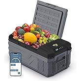 YELLOW JACKET 12 Volt Car Refrigerator, 16 Quart Electric Cooler, Portable Car Fridge for Outdoor Camping Travel, 12V/24V DC